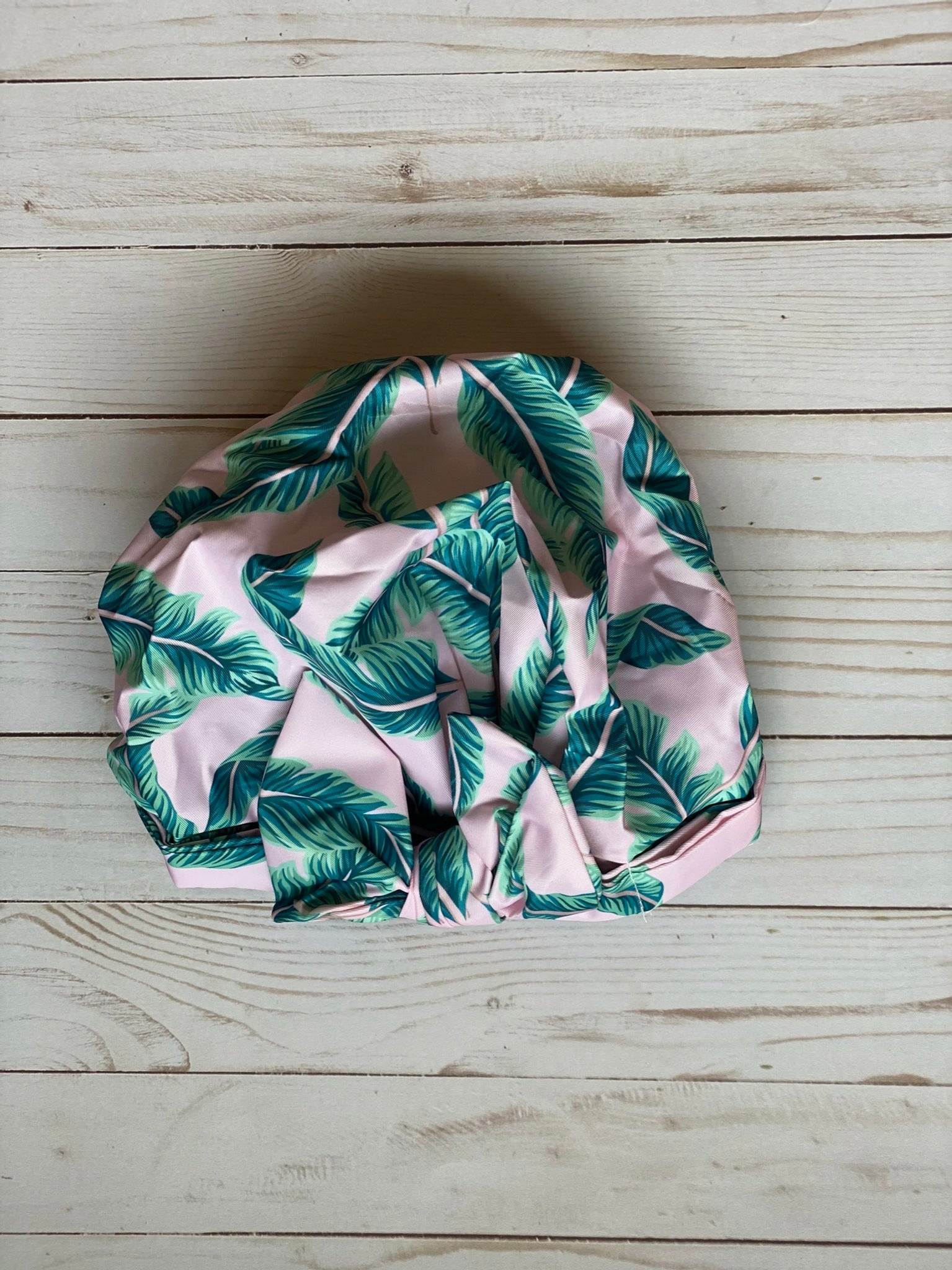 Pink Leaf Shower Cap