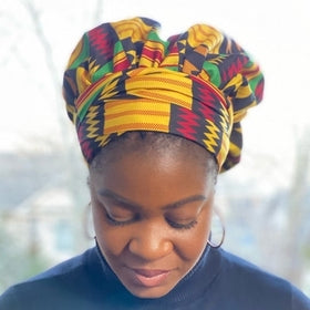 Yellow Ankara Satin-Lined Headwrap