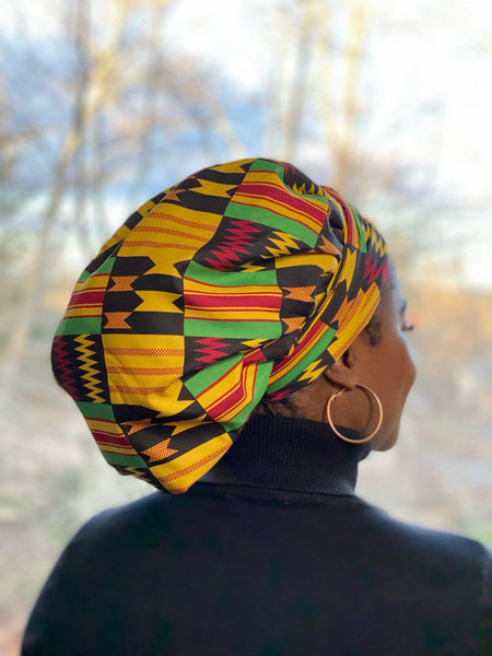 Yellow Ankara Satin-Lined Headwrap