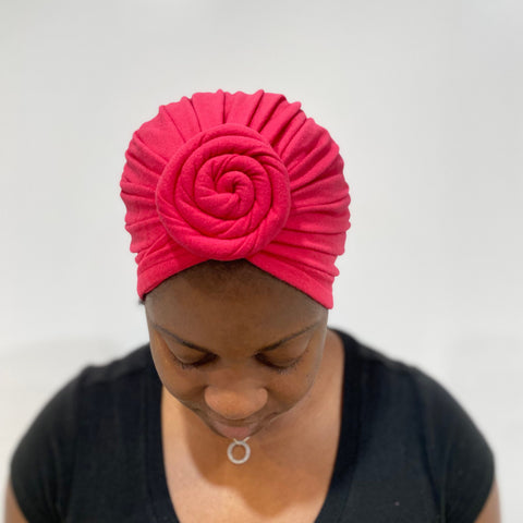 Pink Pre-tied Non-Satin Turban