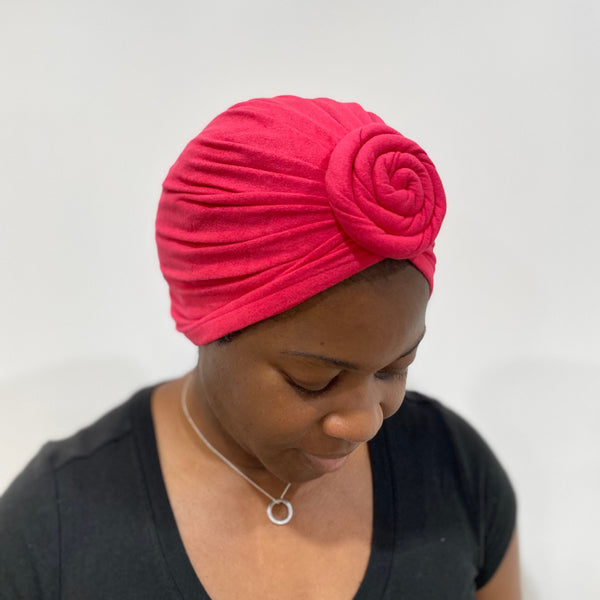 Pink Pre-tied Non-Satin Turban