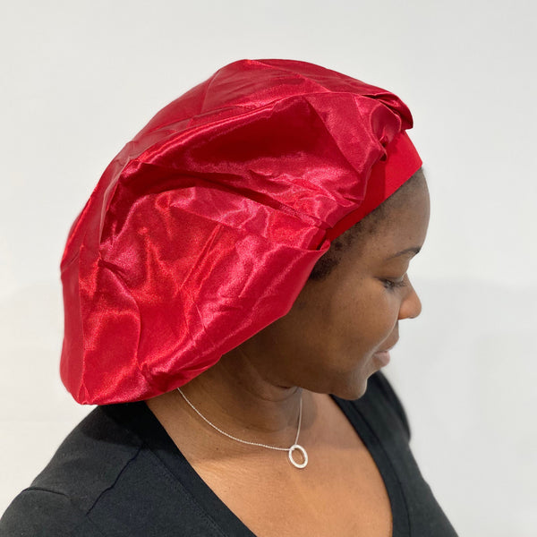 Red Satin Bonnet